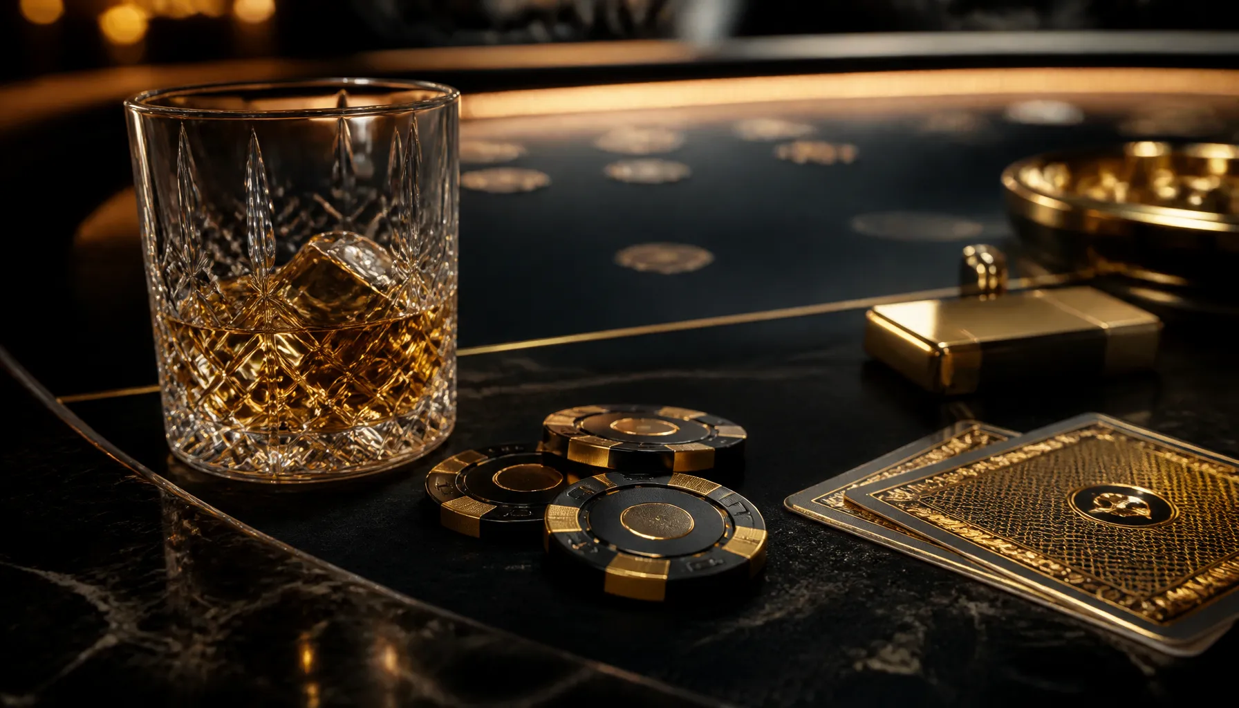 A gleaming ornate gold key resting on a rich dark velvet surface with warm cinematic lighting evoking high-roller luxury